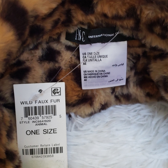 INC Colorblock faur fur muffler scarf - Picture 4 of 8